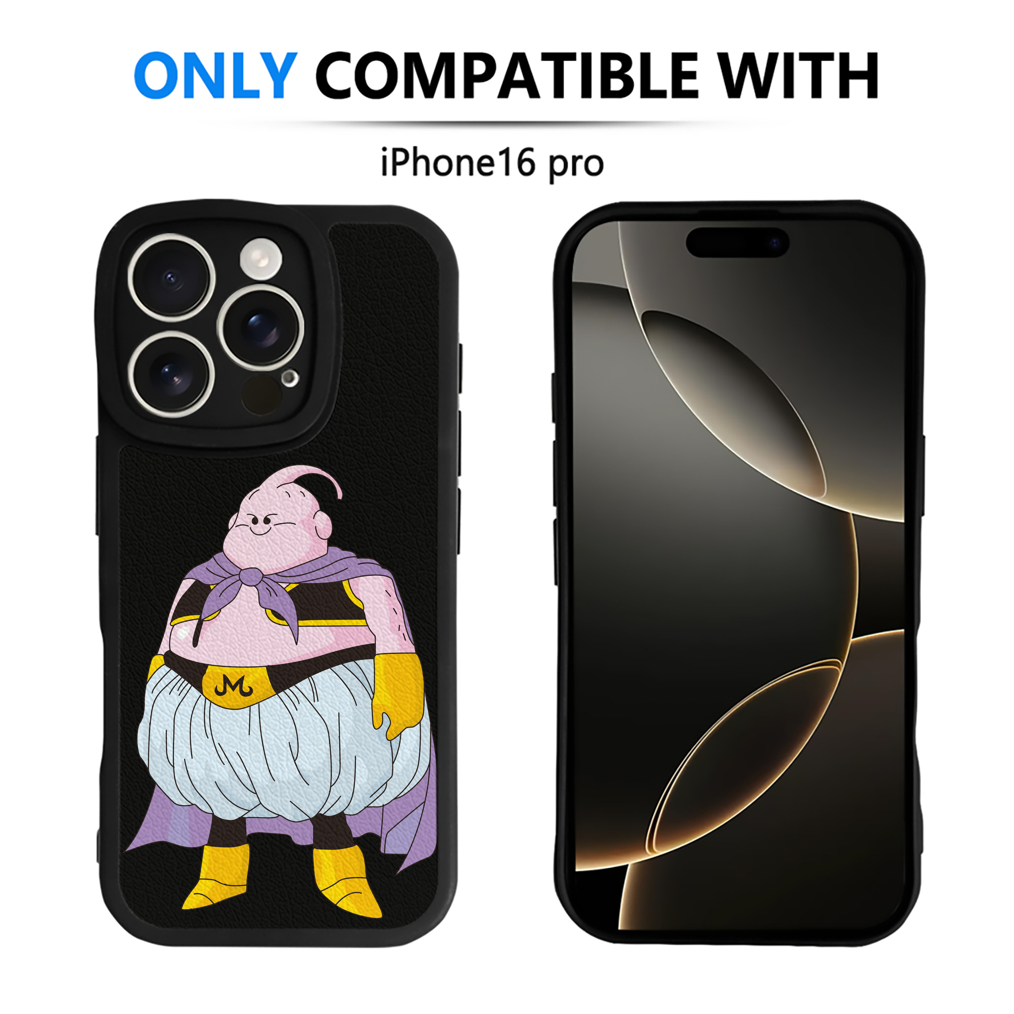 （画像用） ドラゴンボール 魔人ブウ DRAGON BALL Majin Buu 【iPhone 16シリーズ対応】シリコンスマホケース（レザー調） 材質：シリコン